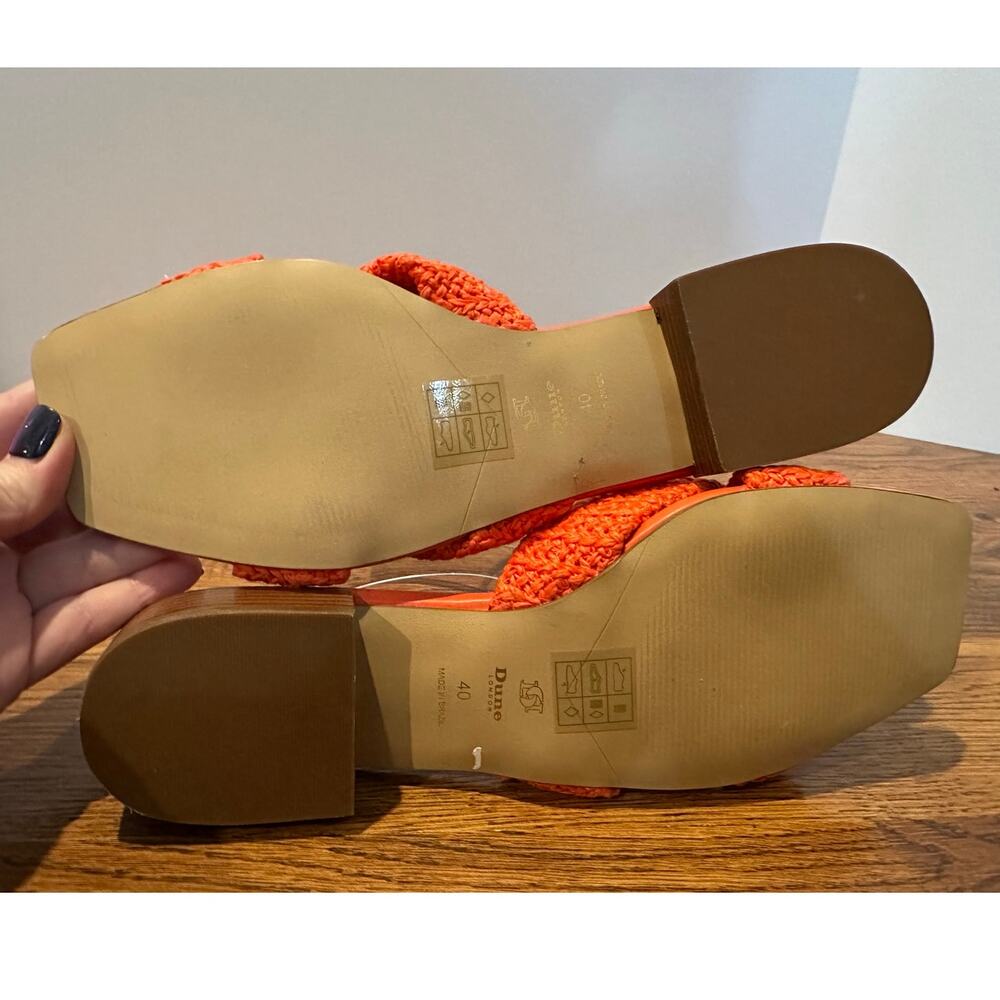 Dune London Laizes Woven Slide Sandals Orange Women’s Size 40 NWOB Statement - Picture 7 of 10